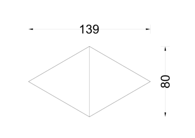 2 TAVOLO TRIANGOLARE 60° L.139xP.80cm