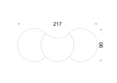 3 TAVOLI MEZZALUNA L.217xP.90cm